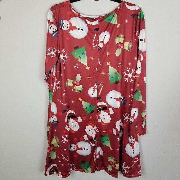 Festive Long Sleeve Holiday Mini Dress Size XL - Picture 2 of 8